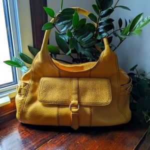 COLE HAAN yellow leather handbag